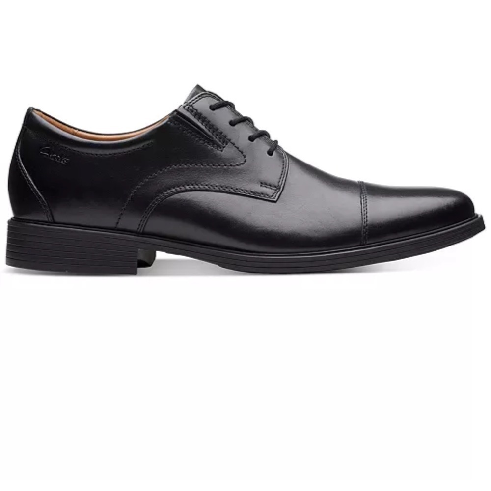 Clarks Collection Black Leather Cap Toe Extreme Comfort Oxfords Size 10M